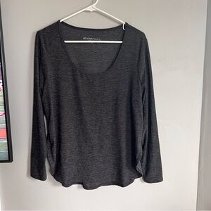 Beyond Yoga Spacedye‎ Charcoal Gray Long Sleeve Scoop Neck Shirt M